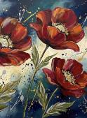 The image for Red Poppies on Navy