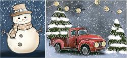The image for NEW! Snowman with Gold or Christmas Truck!