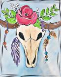 The image for NEW! Skull with Rose and Feathers