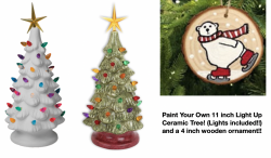 The image for NEW! Light Up Christmas Tree! 11in - Lights Included! And 1 4in Ornament!