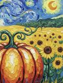 The image for NEW! Starry Night Pumpkin and Sunflowers