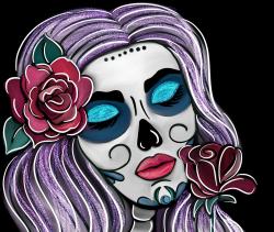 The image for Glitter Sugar Skull with Roses
