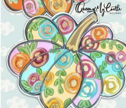 The image for Design Your Own Floral Pumpkin Door Hanger!
