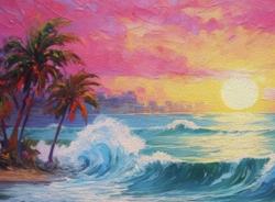 The image for NEW! Pink Sky Tropical Sunset