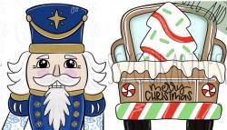 The image for Choose Christmas Truck or Nutcracker Door Hanger!