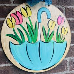 The image for Hope Horses Fundraiser! Choose Your Own Colors Tulips Door Hanger!