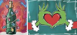 The image for NEW! Wine & Lights or Grinch Hands! Make it a Date and Put Grinch on Two Canvases!