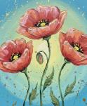 The image for Day Class! NEW! Pink Poppies on Teal!