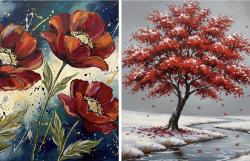 The image for NEW! Red Poppies OR Red Tree!!