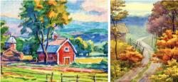 The image for NEW! Barn and Silo or Country Fall Road