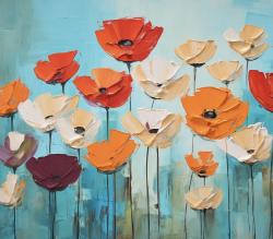 The image for NEW! Pallet Knife Poppies! Choose Your Own Colors!