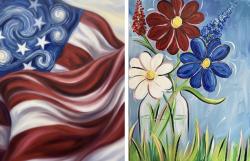 The image for Swirly Flag or Red White Blue Daisies