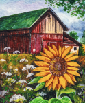 The image for Barn and Sunflowers