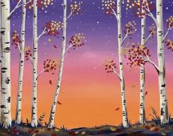 The image for $25 Tuesday! NEW! Sunset Birch Trees