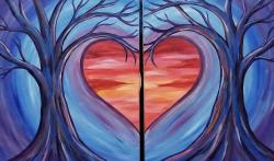 The image for NEW! Date Night Trees! Paint as Single Image or Across 2 Canvases